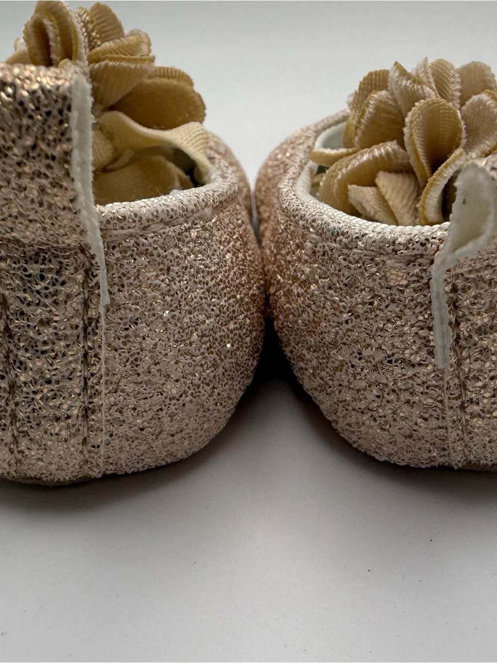 Carter's Glitter Flower Ballet Flats - Champagne Gold